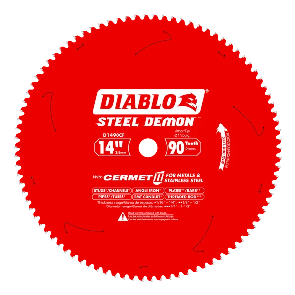 DIABLO D1490CF 14" X 90 TEETH STEEL DEMON SAW BLADE