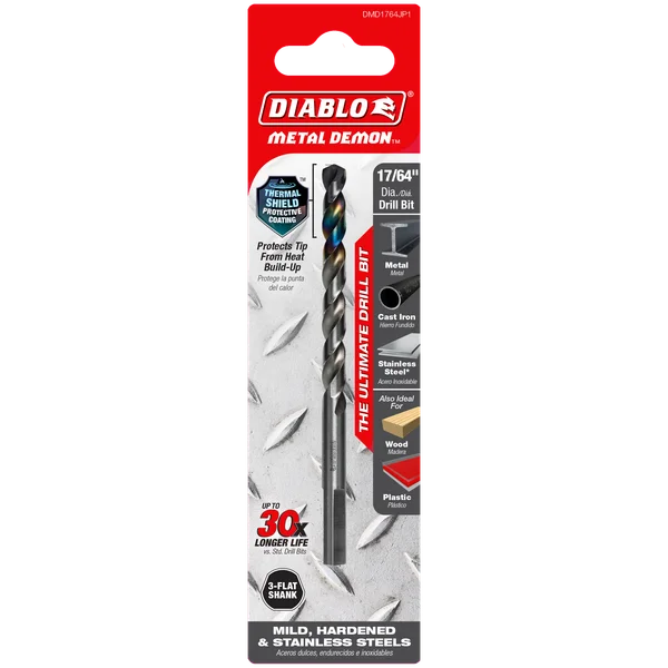 DIABLO DMD1764JP1 17/64" METAL DRILL BIT FOR MILD,