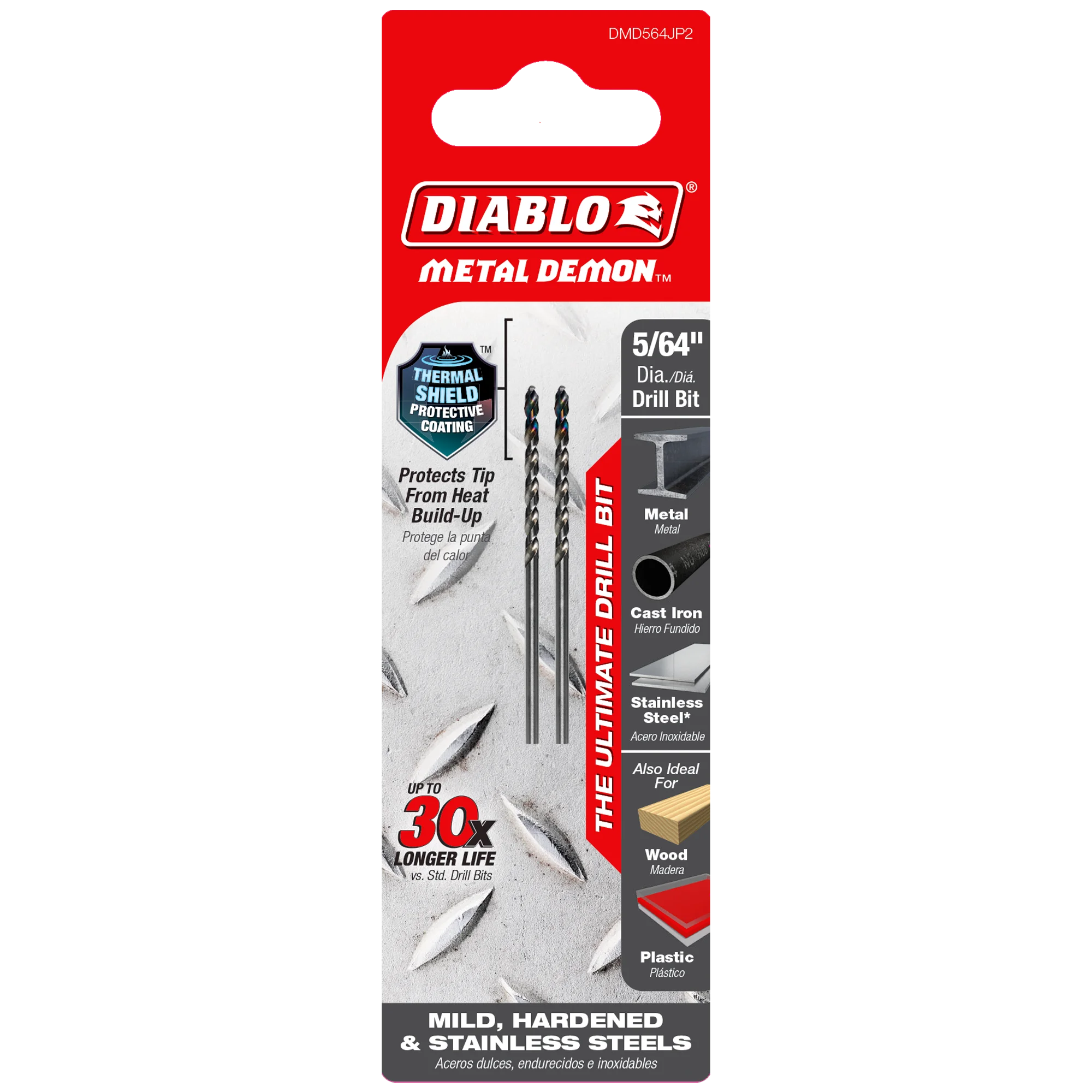 DIABLO DMD564JP2 5/64" METAL DRILL BIT FOR MILD, HARDENED