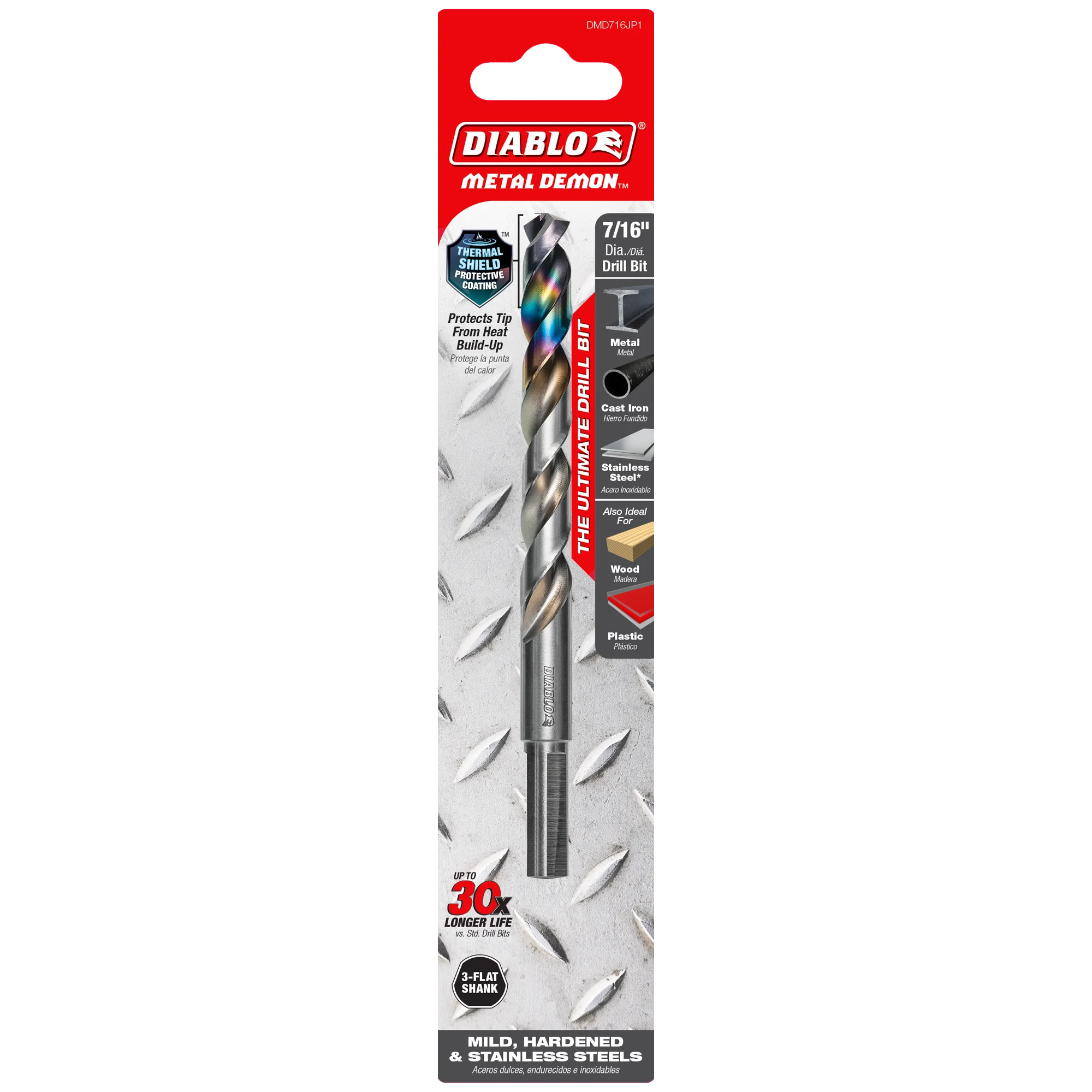 DIABLO DMD716JP1 7/16" METAL DRILL BIT FOR MILD, HARDENED