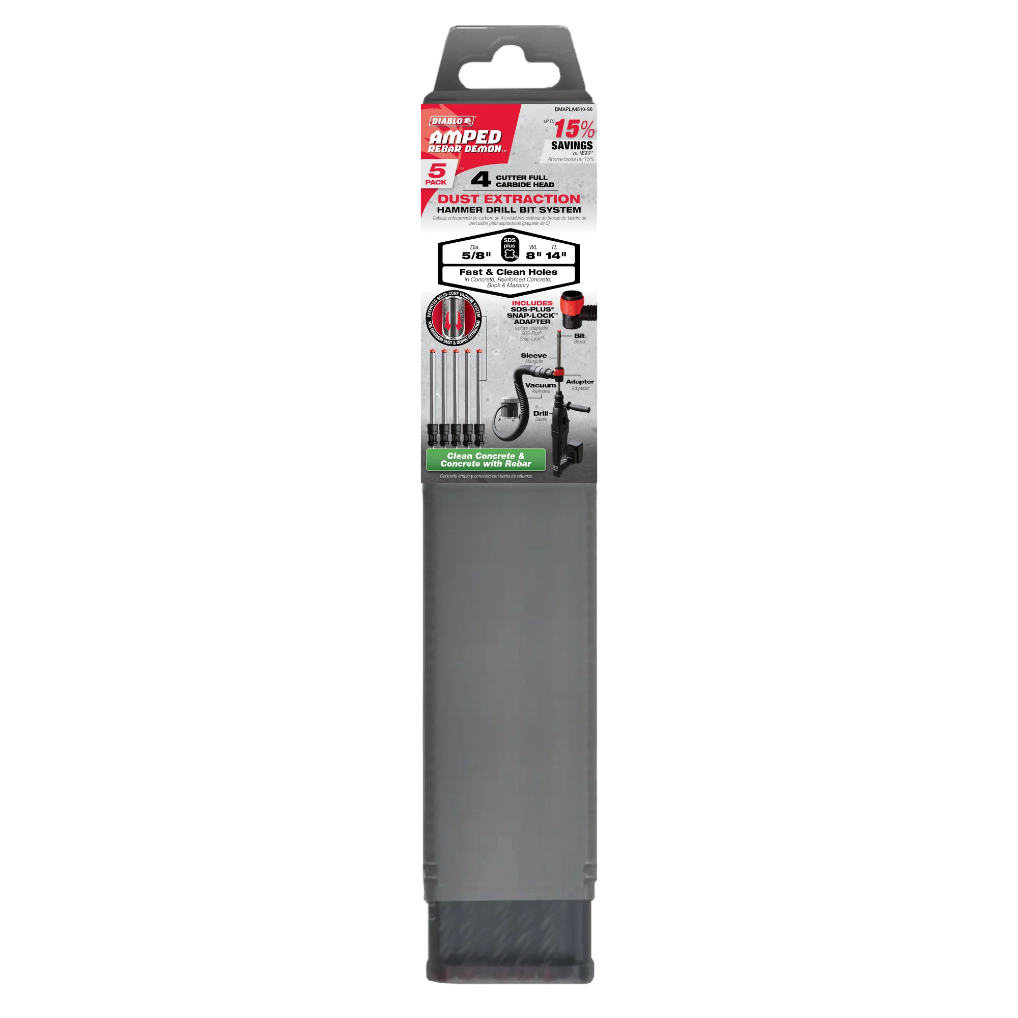DIABLO DMAPLA4510-S6 5/8"X8"X14" SDS PLUS 4 CUTTER