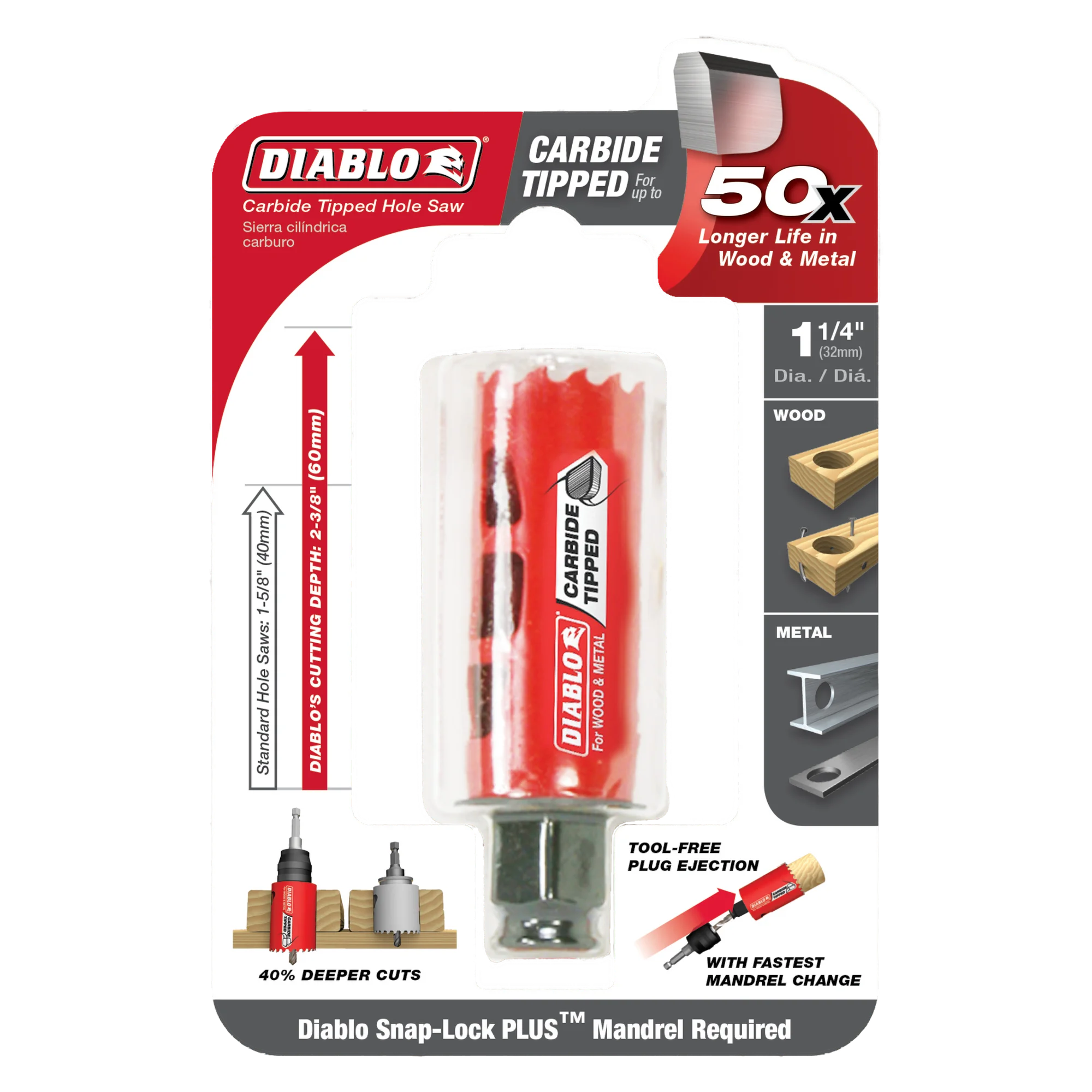 DIABLO DHS1250CT 11/4" CARBIDE  HOLE SAW