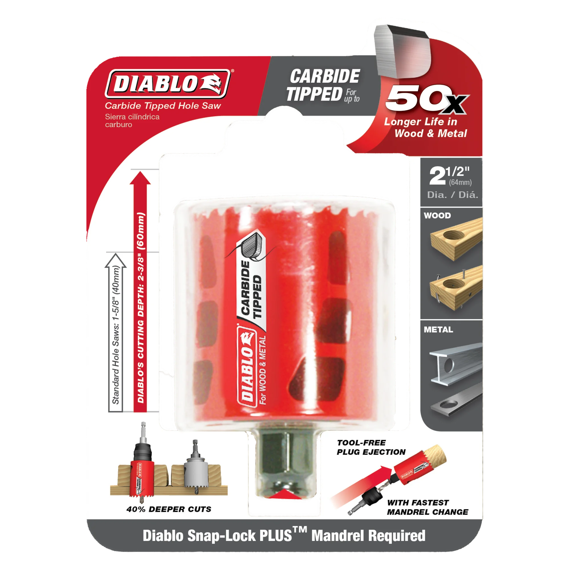 DIABLO DHS2500CT 2-1/2"CARBIDE  HOLE SAW