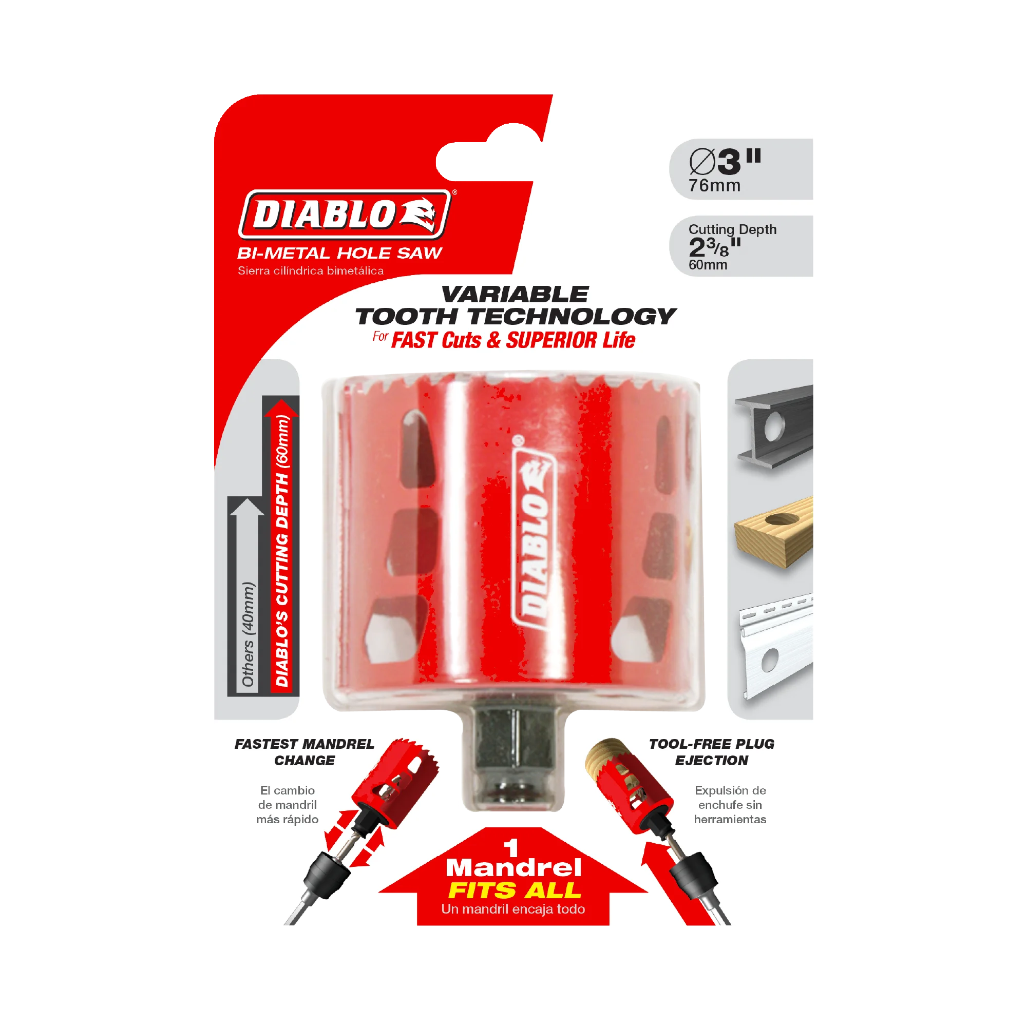 DIABLO DHS3000 3" HOLE SAW