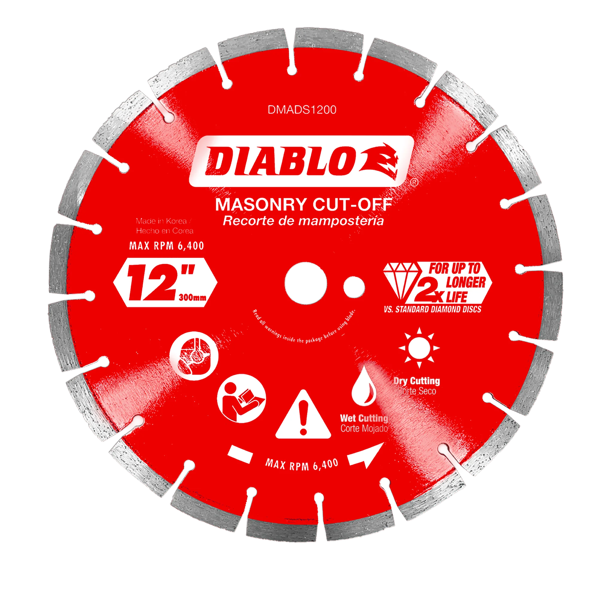 DIABLO DMADS1200 12" DIAMOND SEGMENTED MASONRY