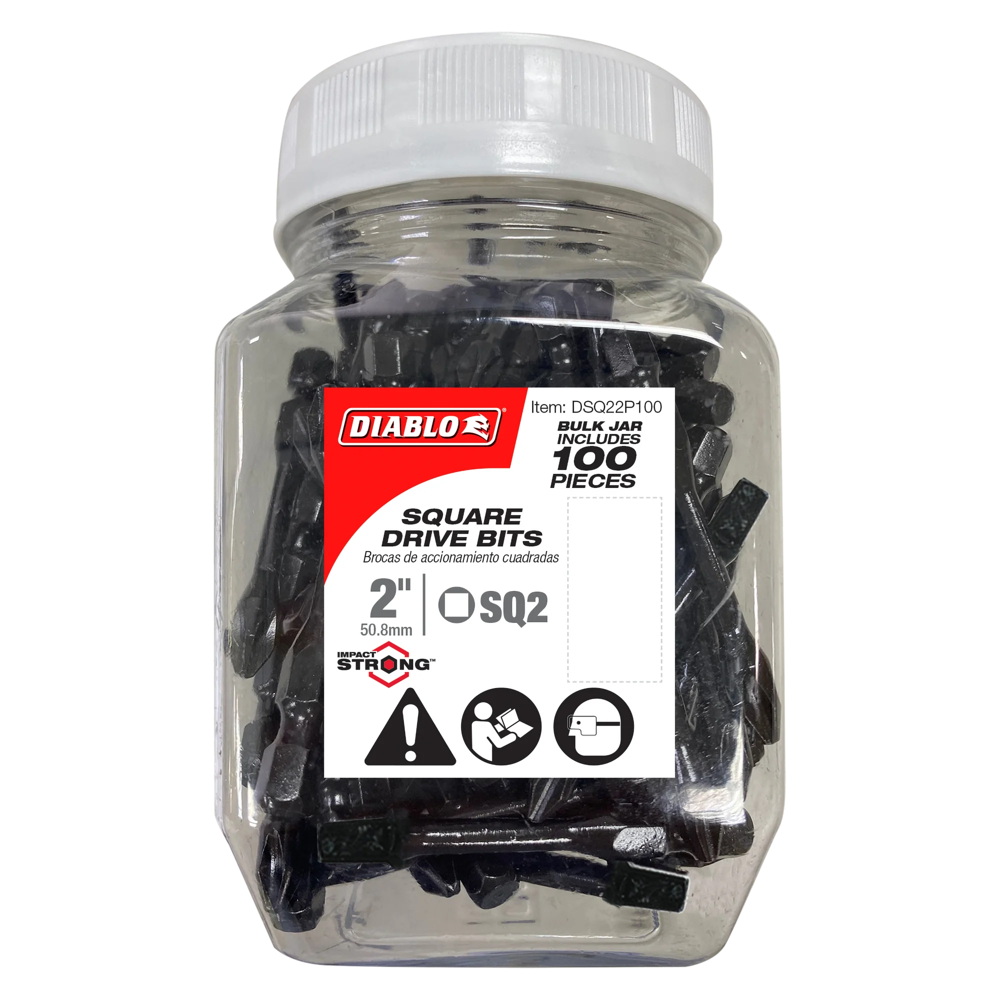 DIABLO DSQ22P100 100PK #2 SQ INSERT 1"