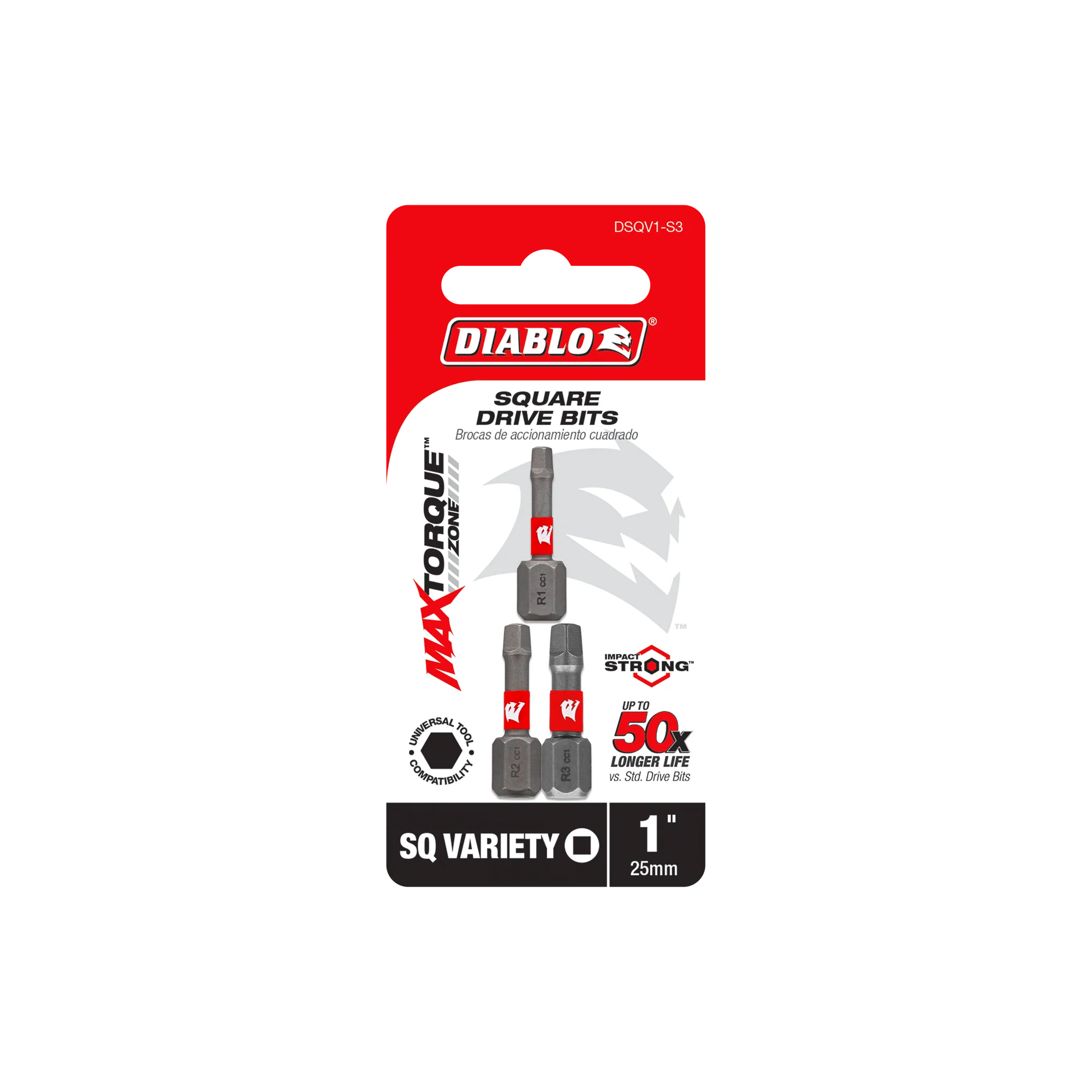 DIABLO SDQV1-S3 3PK VARIETY INSERT BIT R 1