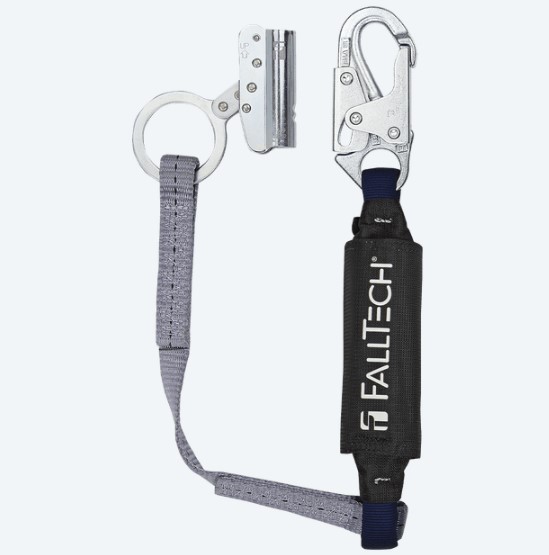 FALLTECH 8368 TRAILING ROPE ADJUSTER W/ 3' ENERGY ABSORBING LANYARD