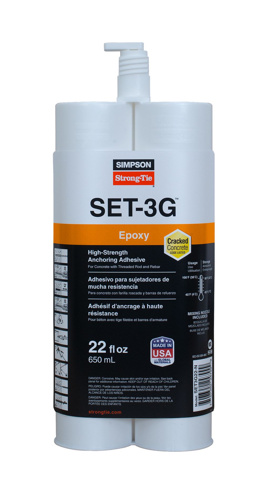 SIMPSON SET3G 22OZ EPOXY DUAL W/NOZZLE