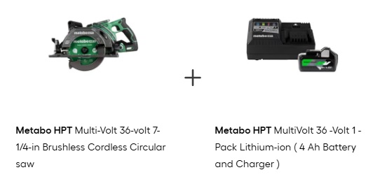 METABO HPT C3607DWA 36V MULTIVOLT 7-1/4 INCH REAR HANDLE CIRCULAR SAW **BARETOOL**