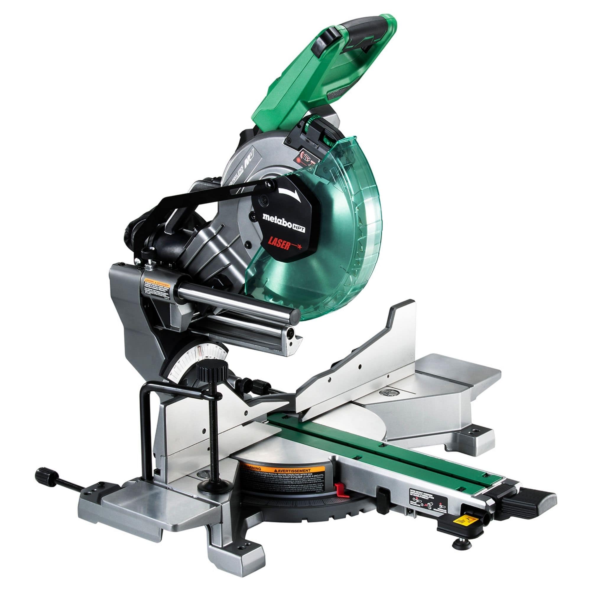 METABO HPT C3610DRA 36V MULTIVOLT 10 INCH DUAL BEVEL SLIDING MITER SAW WITH AC ADAPTER