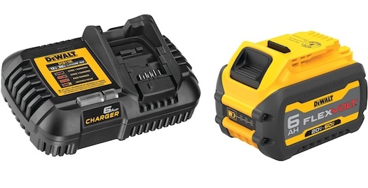 DEWALT FLEXVOLT BATTERY WITH CHARGER  6AH 20V/60V  **PROMO**