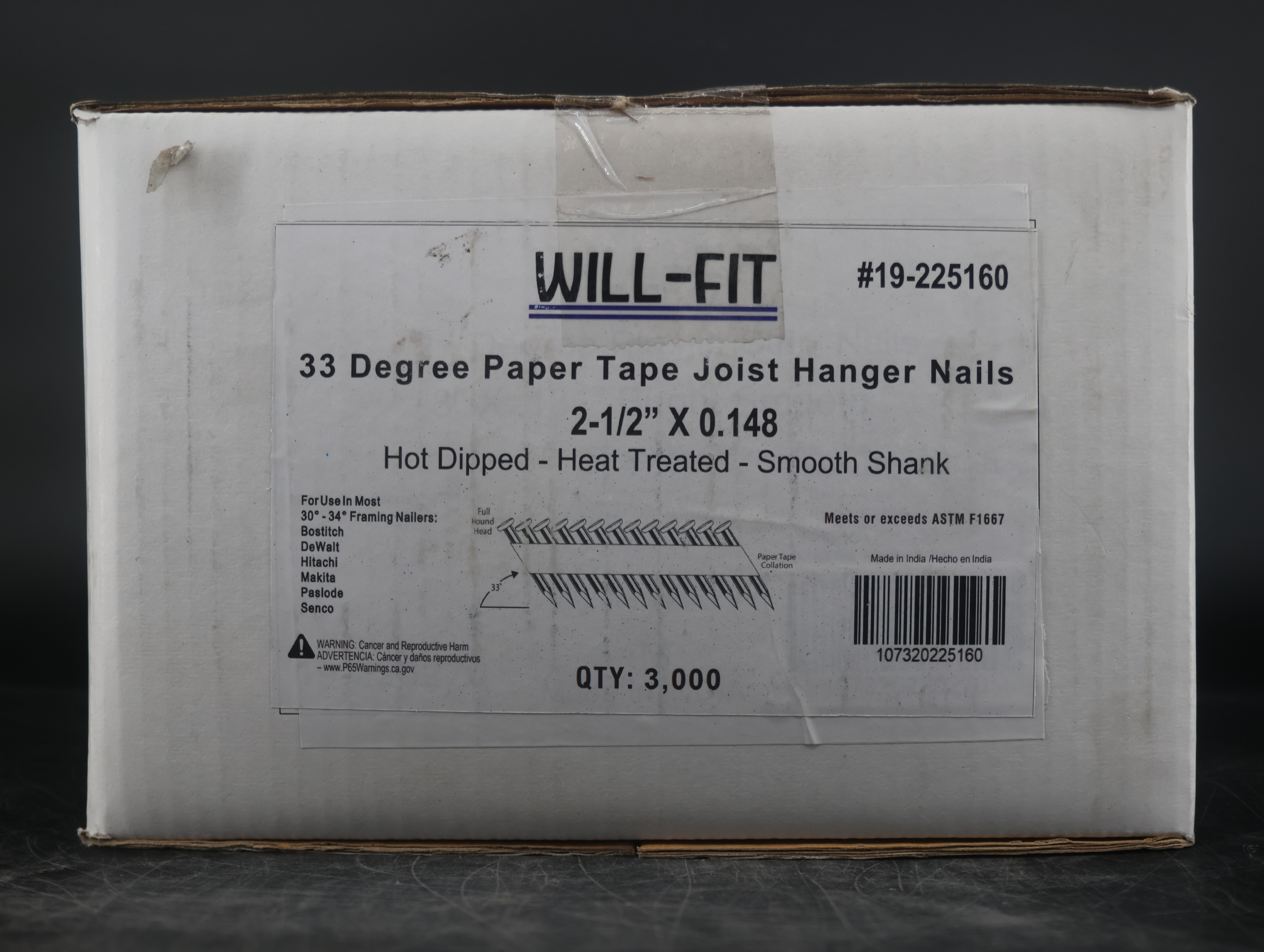 WILL-FIT 2-1/2X148 HT HDG Framing Nails