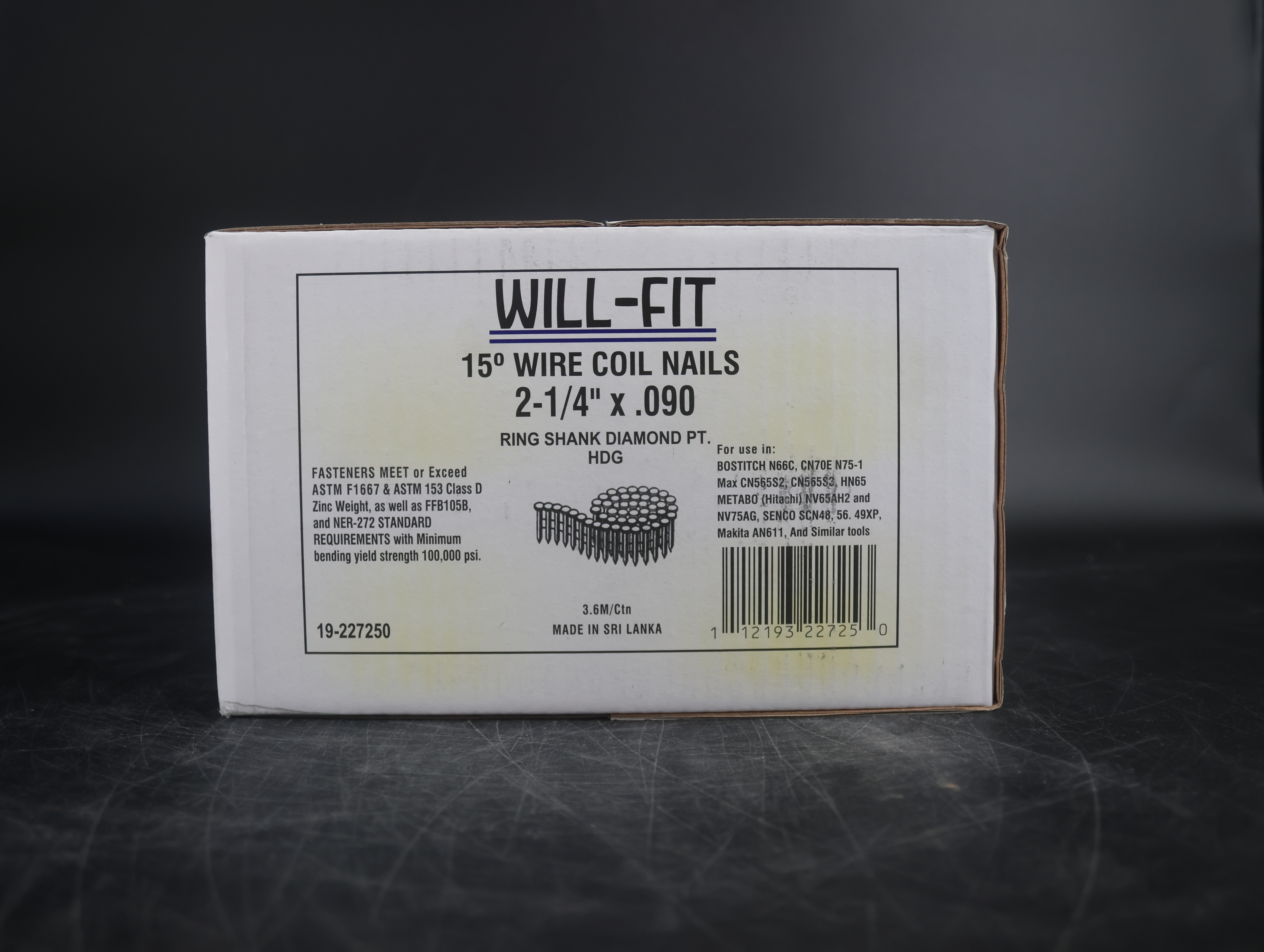 WILL-FIT 2-1/4X090 RS HDG Siding Nails
