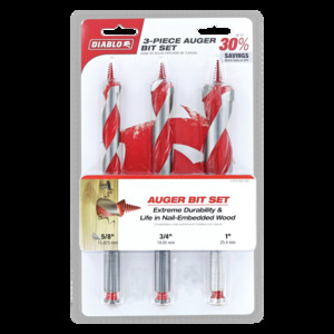 DIABLO DAG1900-S3 3PC AUGER BIT SET