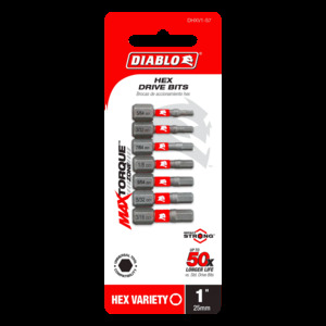 DIABLO DHXV1-S7 7PK HEX INSERT BIT 1"