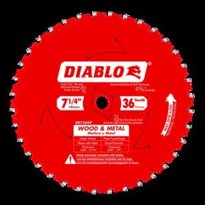 DIABLO D0736GPA 7-1/4"X36T WOOD/METAL
