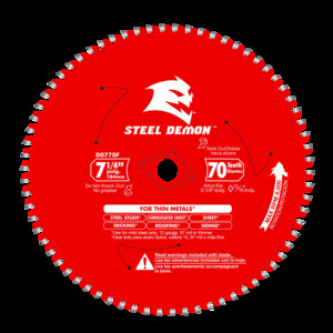 DIABLO D0770FA 7-1/4" X 70T STEEL DEMON CARBIDE TIPPED