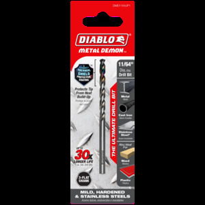 DIABLO DMD1164JP1 11/64" METAL DRILL BIT FOR MILD,