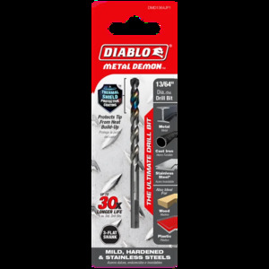 DIABLO DMD1364JP1 13/64" METAL DRILL BIT FOR MILD,
