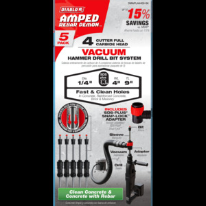 DIABLO DMAPLA4400-S6 1/4"X4"X9" SDS PLUS 4 CUTTER CARBIDE