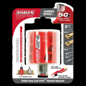 DIABLO DHS2500CT 2-1/2"CARBIDE  HOLE SAW