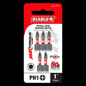 DIABLO DPH11P53 5PK PH INSERTBIT 1"