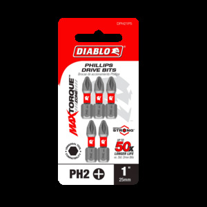 DIABLO DPH21P5 5 PK PH2 INSERTBIT 1"