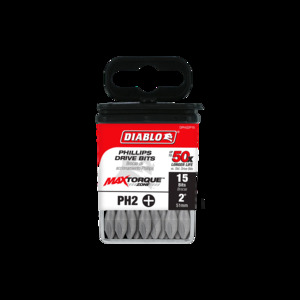 DIABLO DPH22P15 2" #2 PHILLIPS DRIVE BITS 15PK