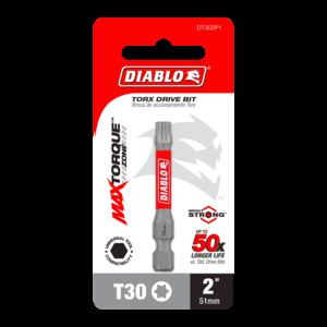DIABLO DT302P1 1 PK T30 INSERT BIT 2"