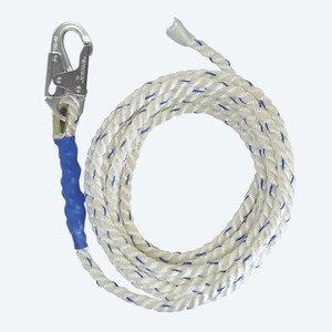 FALLTECH 8150T 5/8" X 50' WHITE POLYESTER BLEND ROPE LIFELINE W/ TAPED END