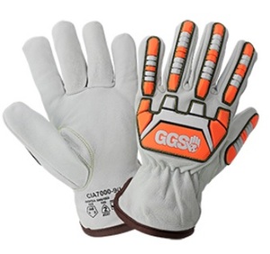 GLOBAL CIA7000-7(S) LEATHER DRIVER GLOVES, WITH IMPACT PROTECTION