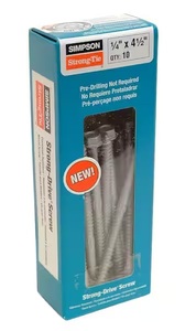 SIMPSON SDS25312R10 1/4X3-1/2 CONNECTOR SCREW