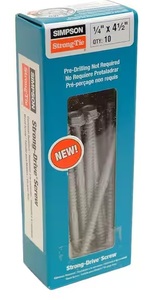 SIMPSON SDS25412-R10 1/4X4 1/2 CONNECTOR SCREW