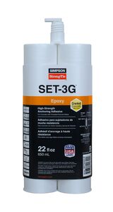 SIMPSON SET3G10 8.5OZ 3G EPOXY SINGLE W/NOZZLE