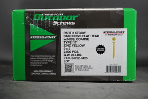 #9X3" T-25 FLAT HEAD TORX YELLOW